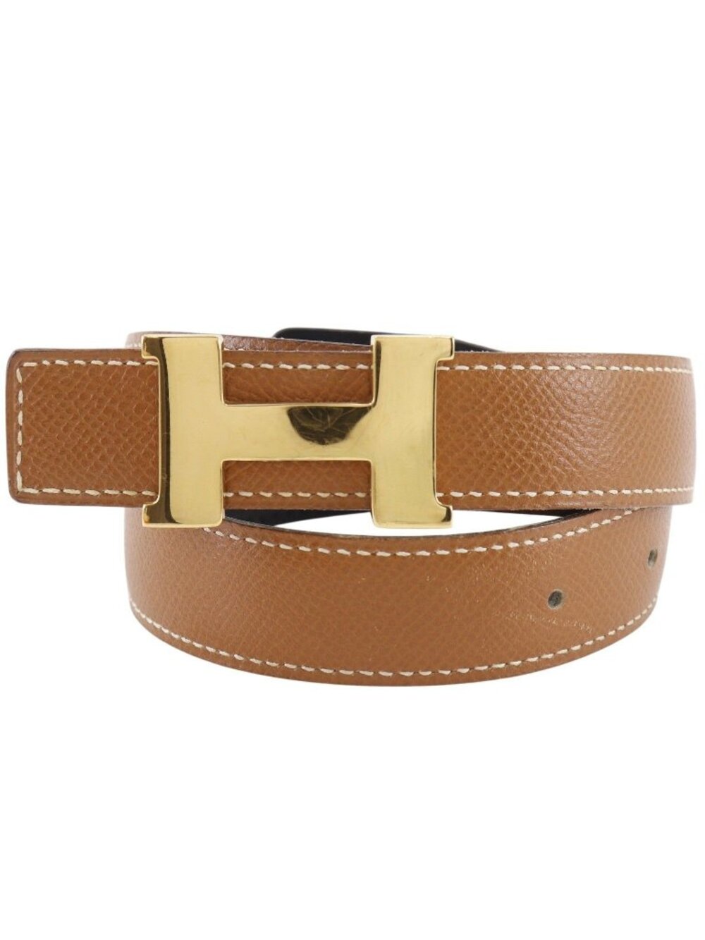 Hermes Constance Belt Reversible Veau Epsom Calf Gold Plated Brown Black